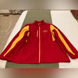 Men 58 sports red gold zipper jacket coat Isu Iowa state university cyclones xxl